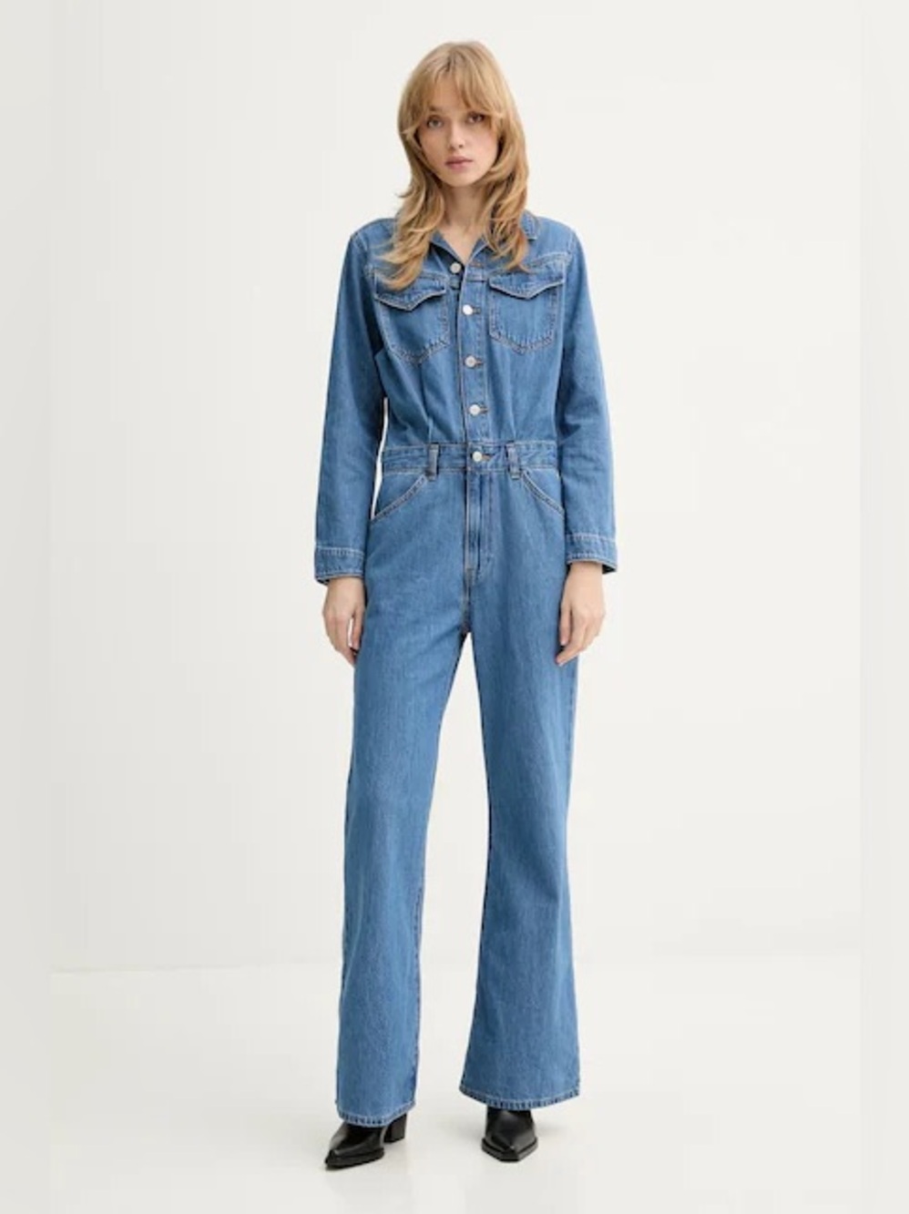 Levi's Western Jumpsuit Long Sleeve Cause & Effect Medium Blue Wash Size M
